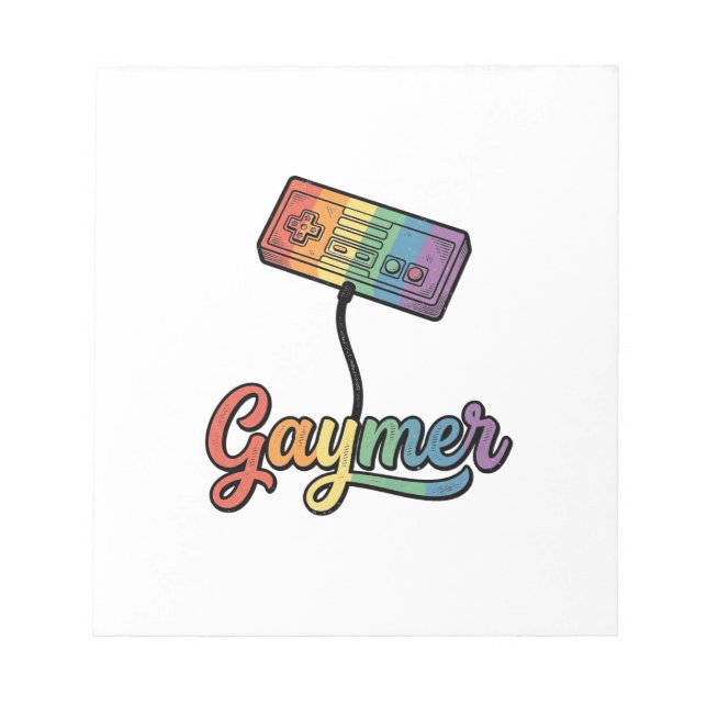 Gaymer Rainbow Gamer Vector Shirt Design_1 Notepad (Front)