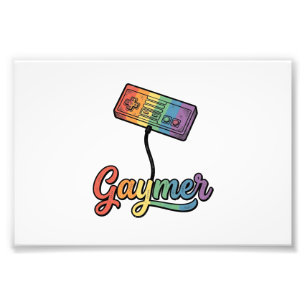 Gaymer Rainbow Gamer Vector Shirt Design_1 Photo Print
