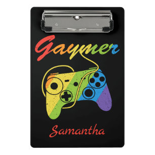 Gaymer   Rainbow Video Game Controller   Gaming Mini Clipboard