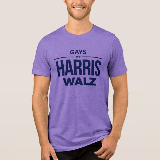 Gays for Harris Walz Tri-Blend Shirt (Front)