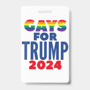 Gays For Trump 2024 Election ID Badge