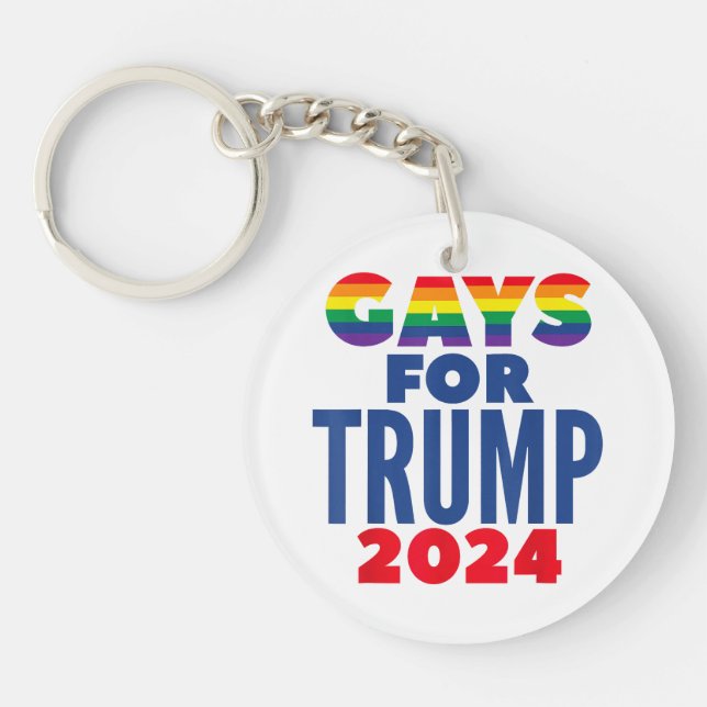 Gays For Trump 2024 Election Key Ring (Front)