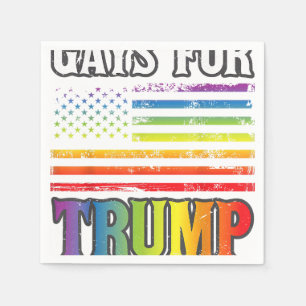 Gays For Trump LGBT Pride Gay Rainbow Flag Vote Re Napkin