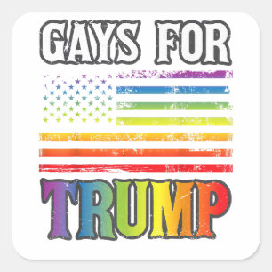 Gays For Trump LGBT Pride Gay Rainbow Flag Vote Re Square Sticker