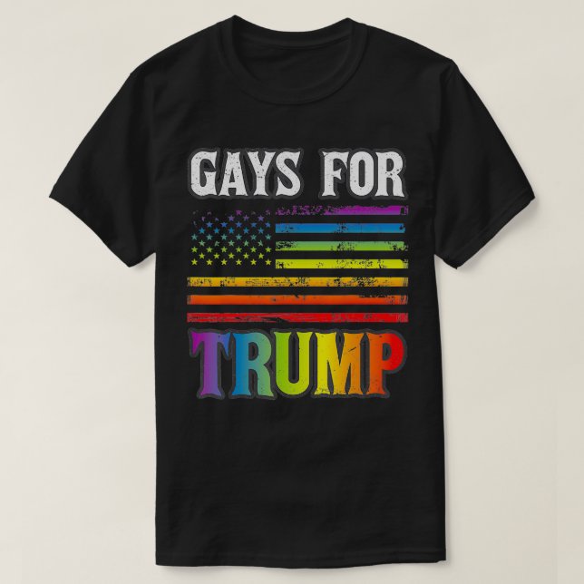 Gays For Trump LGBT Pride Gay Rainbow Flag Vote Re T-Shirt (Design Front)