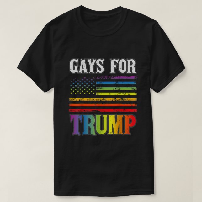Gays For Trump LGBT Pride Gay Rainbow Flag Vote Re T-Shirt (Design Front)