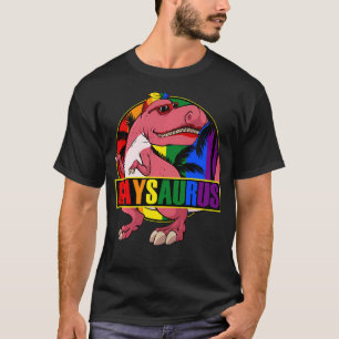 Gaysaurus Lgbt-Q Funny Dinosaur Gay Pride Rainbow T-Shirt