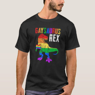 Gaysaurus Rex Dinosaur In Gay Flag For Gay Pride T-Shirt