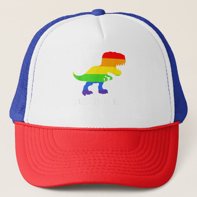 Gaysaurus Rex Gay Pride  Trucker Hat (Front)