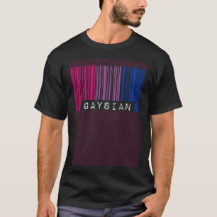 Gaysian Bisexual Pride Flag Barcode Gay Asian Aest T-Shirt