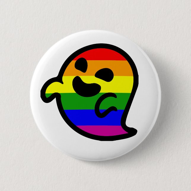 Gaysper- Gay pride ghost emoji- LGTBI T-Shirt 6 Cm Round Badge (Front)