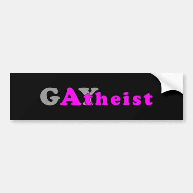 Gaytheist bumper sticker (Front)