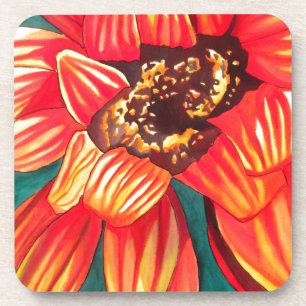 Gazania desert flower art by Sacha Grossel Coaster