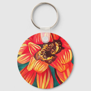 Gazania desert flower art by Sacha Grossel Key Ring