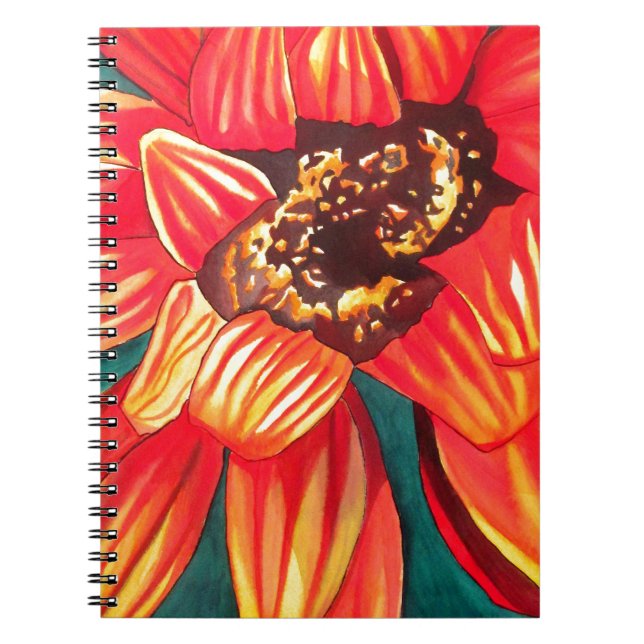 Gazania desert flower art by Sacha Grossel Spiral Notebook (Front)