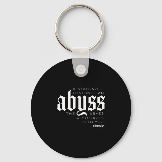 Gaze Into The Abyss Nietzsche Quote - Clic Fit  Key Ring (Front)