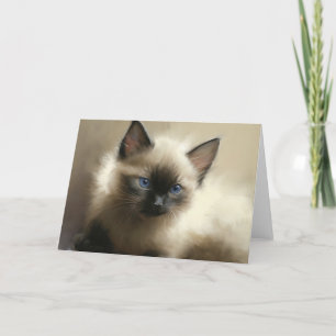 Gaze Of Innocence Siamese Kitten Portrait Card