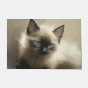 Gaze Of Innocence Siamese Kitten Portrait Doormat