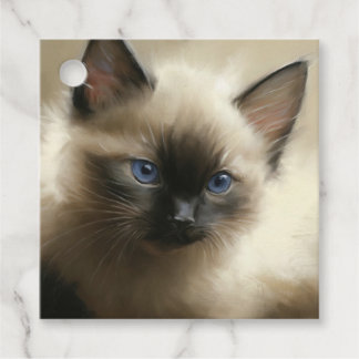 Gaze Of Innocence Siamese Kitten Portrait Gift Tag