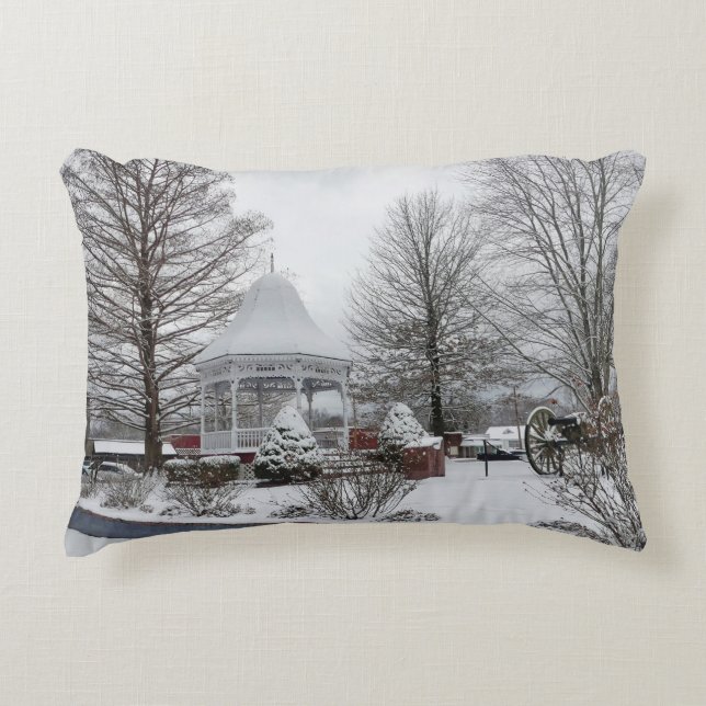 Gazebo and Cannon Decorative Cushion (Front)