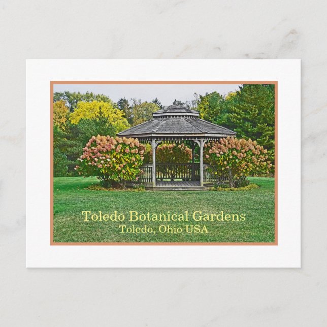 GAZEBO AND HYDRANGEAS/TOLEDO BOTANICAL GARDENS POSTCARD (Front)