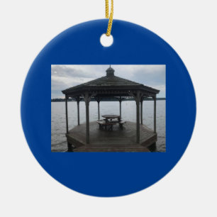 "GAZEBO AT THE LAKE" CERAMIC ORNAMENT
