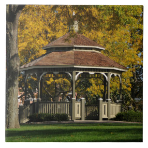 Gazebo In Autumn Tile