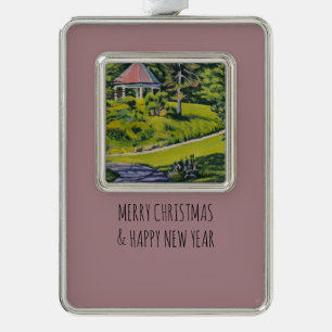 Gazebo in Bloom — Lafayette Park Silver Plated Framed Ornament