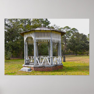 Gazebo in Old St. Joseph Cemetery, Florida Poster