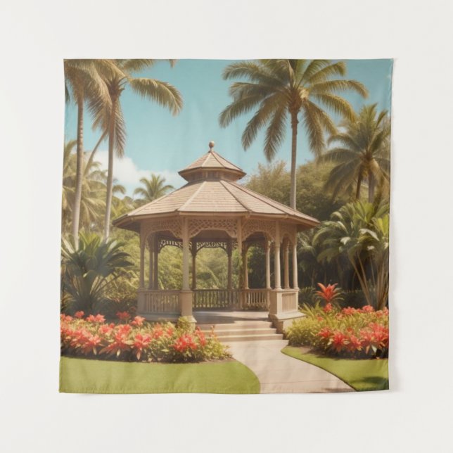 Gazebo In The Park  Tapestry (Front)