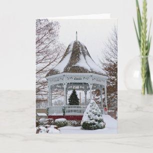 Gazebo in the Snow Holiday Card