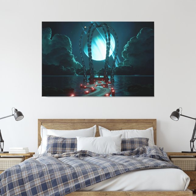 Gazebo (Night) Canvas Print (Insitu(Bedroom))