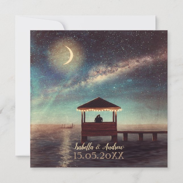 Gazebo Stargazing Wedding Invitation (Front)