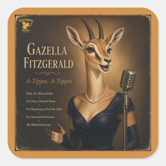 Gazella Fitzgerald Album: a Parody Square Sticker (Front)