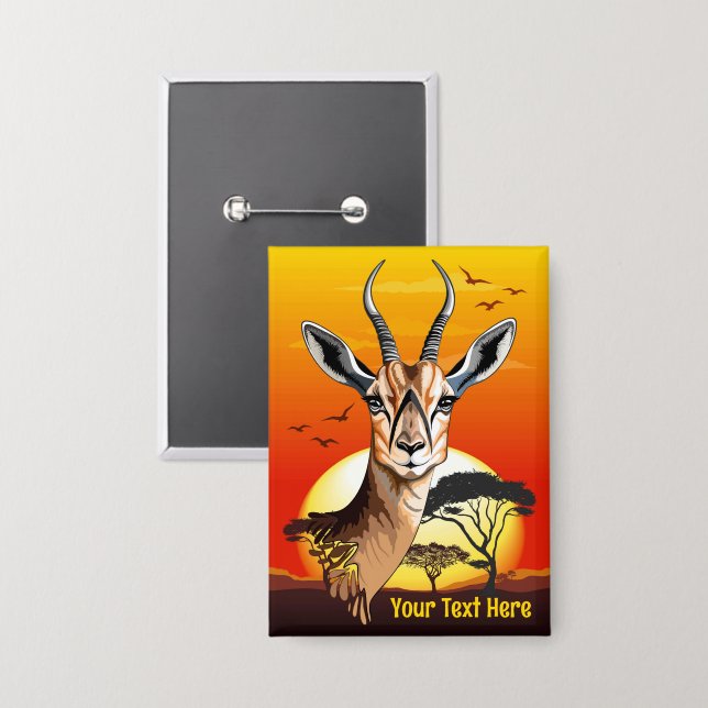 Gazelle African Antelope Wild  Animal (Front/Back)