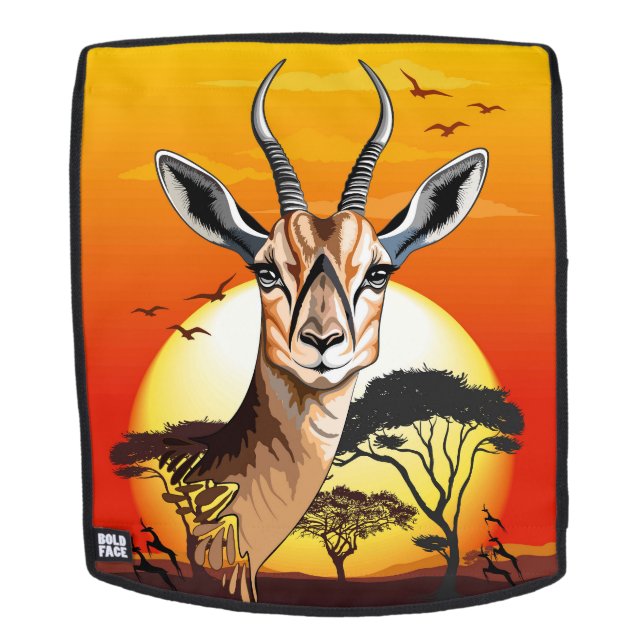 Gazelle African Antelope Wild  Animal Backpack (Removable Face)