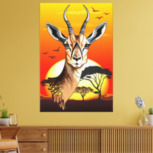 Gazelle African Antelope Wild  Animal Canvas Print