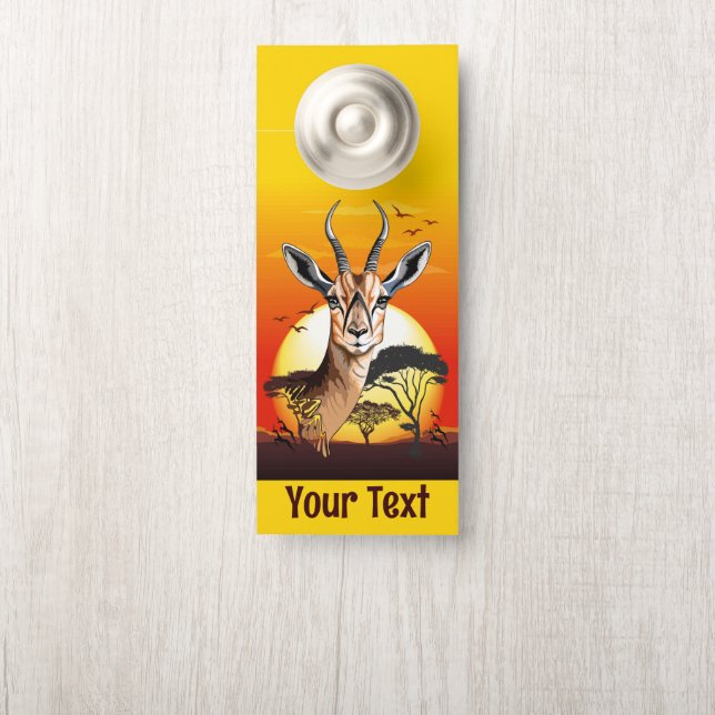 Gazelle African Antelope Wild  Animal Door Hanger (On Knob)