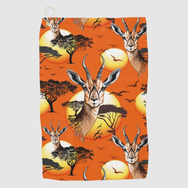 Gazelle African Antelope Wild  Animal Golf Towel (Front)