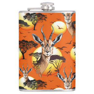 Gazelle African Antelope Wild Animal Hip Flask