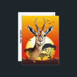 Gazelle African Antelope Wild  Animal Holiday Postcard<br><div class="desc">Thomson's gazelles are a common and easily recognisable African antelope, known for their speed and agility, and are found primarily in East Africa. They are small to medium-sized, tan to reddish-brown in colour, with a white belly and a prominent black stripe on their flanks. Original Gazelle Portrait Copyright BluedarkArt TheChameleonArt....</div>