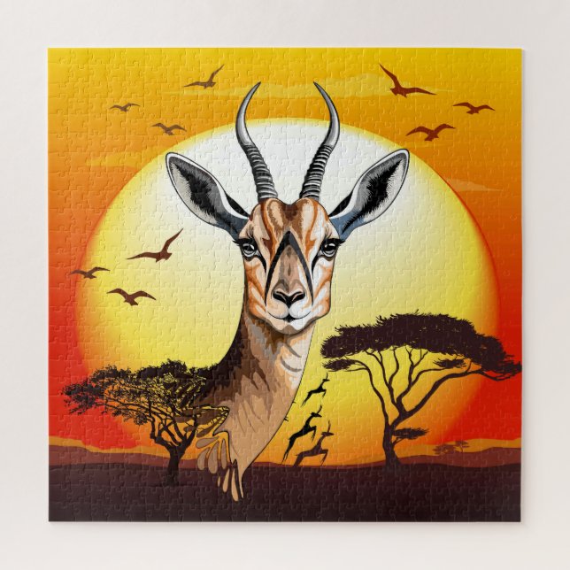 Gazelle African Antelope Wild  Animal Jigsaw Puzzle (Vertical)