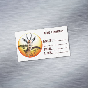 Gazelle African Antelope Wild Animal Magnetic Business Card