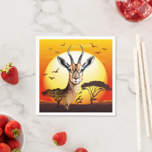 Gazelle African Antelope Wild  Animal Napkin