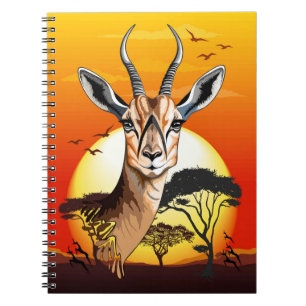 Gazelle African Antelope Wild Animal Notebook