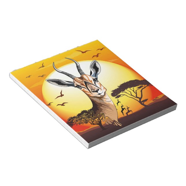Gazelle African Antelope Wild  Animal Notepad (Angled)