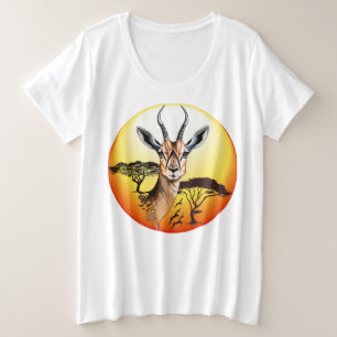Gazelle African Antelope Wild Animal Plus Size T-Shirt