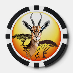 Gazelle African Antelope Wild  Animal Poker Chips