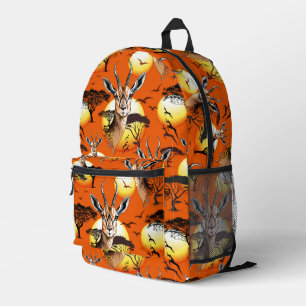 Gazelle African Antelope Wild Animal Printed Backpack