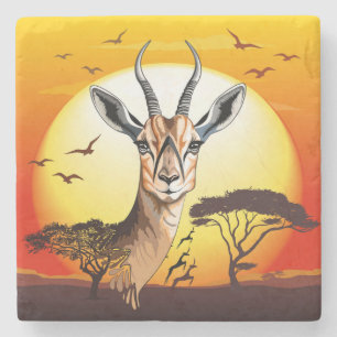 Gazelle African Antelope Wild  Animal Stone Coaster
